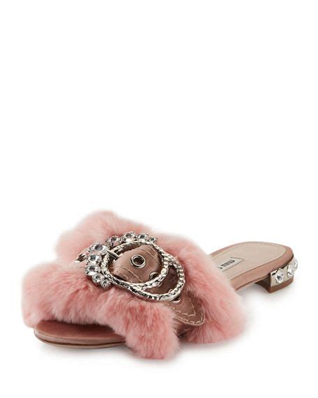 miu miu rabbit fur slides|Women's Miu Miu Slide Sandals .